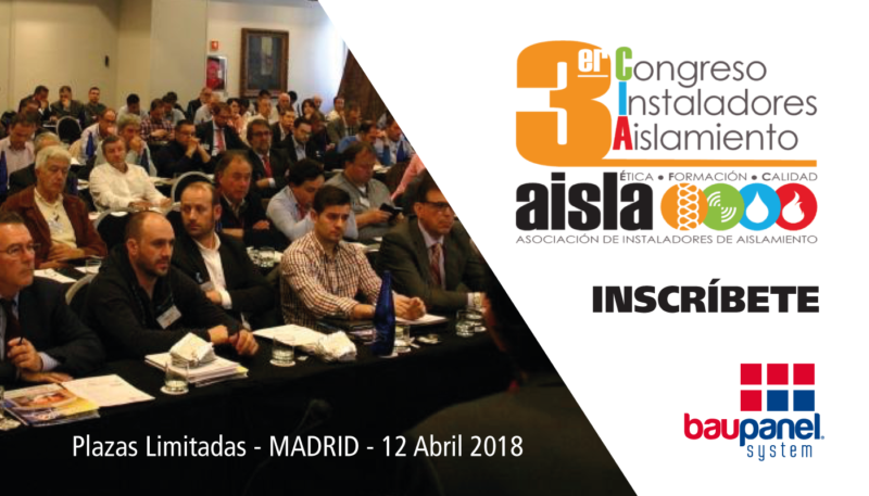 inscríbete ahora en el tercer congreso de instaladores de aislamiento AISLA, Madrid 2018
