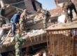 Imagen de la destrucción de edificios en la ciudad de Imfal, Manipur durante el sismo de magnitud 6,7